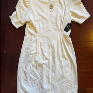 White Short-Sleeve Sheath Dress - Brand: Express